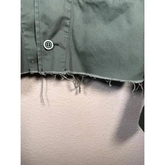 Pistola Camilo Cropped Military Style Jacket size M Green With Red Blue Stripe - Picture 5 of 8